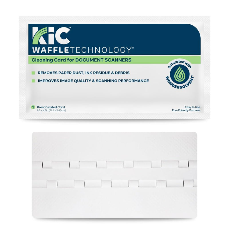 [AUSTRALIA] - KICTeam - Waffletechnology® Cleaning Cards for Desktop & Mobile Document Scanners (15 Cards) - Presaturated with WonderSolvent - Made in USA 15 
