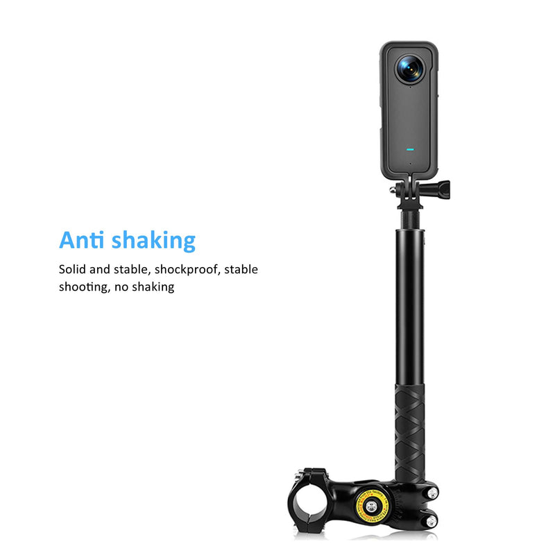 Motorcycle Bicycle Selfie Stick, Third Person Perspective Selfie Stick Pole, Camera Holder Mount Telescopic Rod for Insta360 X3 X2 X ONE RS R