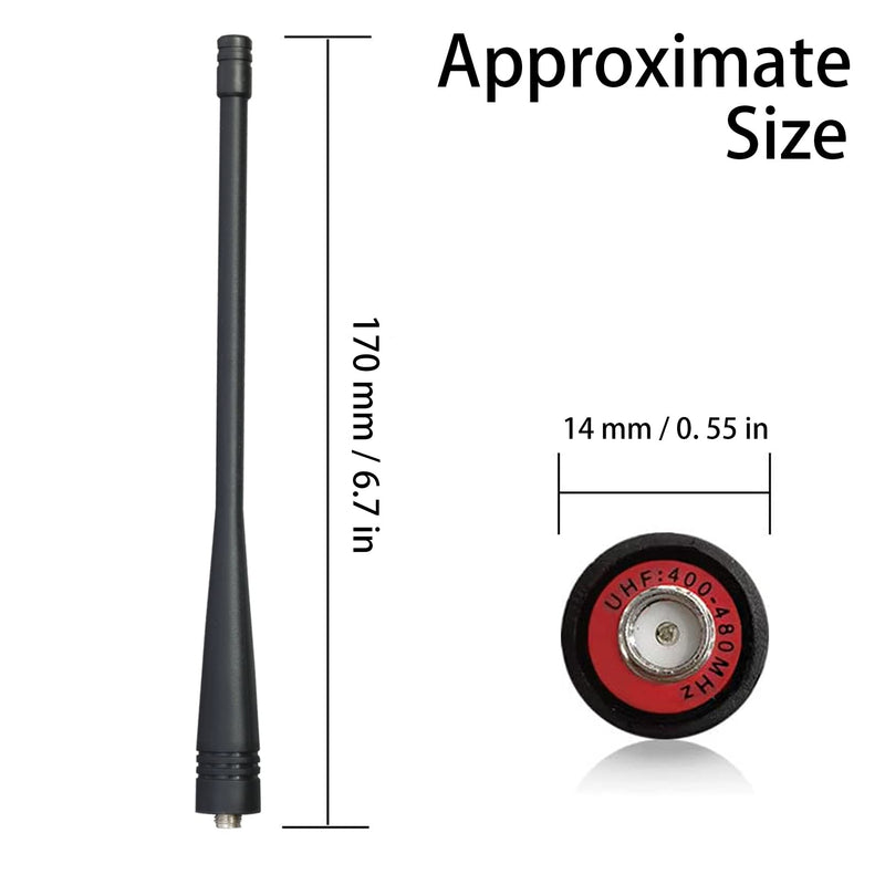 Samcom Long Antenna with SMA-Female for Two Way Radio, 6.7 inch Elastic and Non-deformable Walkie Talkie Antenna UHF 400-480MHz, Compatible with FPCN30A/ FPCN10A and Most Walkie Talkies (6pcs) 6.7 inch UHF (6pcs)