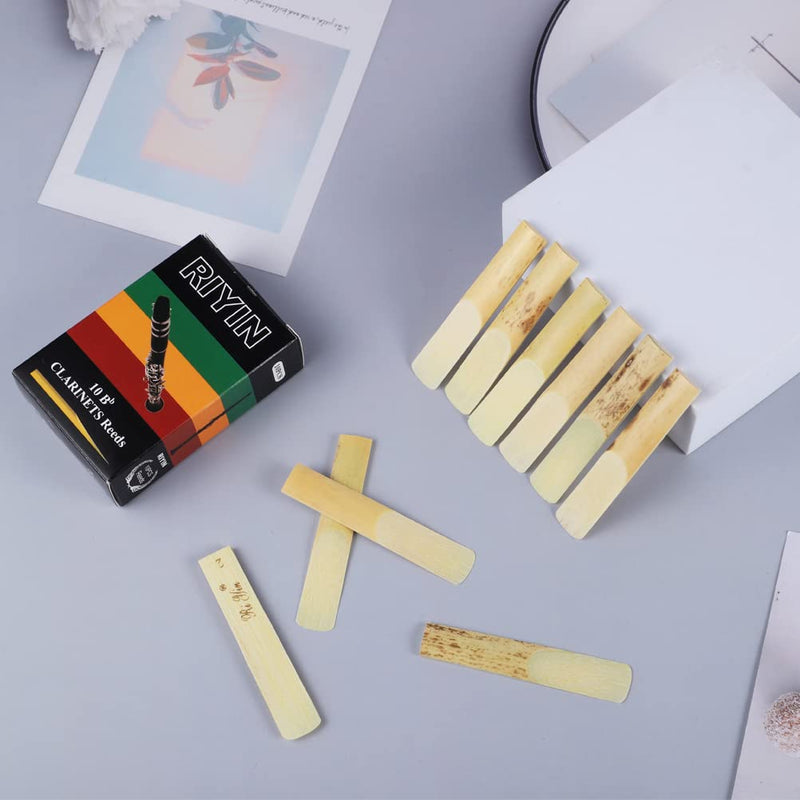 10-Pack Clarinet Reeds, Strength 3, Traditional Bb Reeds with Individual Portable Case 10Pack-Strength 3.0