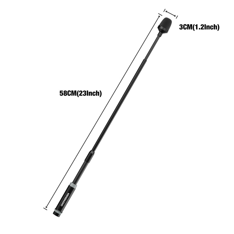 Gooseneck Microphone 23 Inch DJ Mic Professional Dynamic Bob Barker Microphone for Audio Mixer,Dedicated Disc,Shouting,KTV Bar,Podium,Conference,Metal Supports 360°Rotation,Bending,3-pin XLR