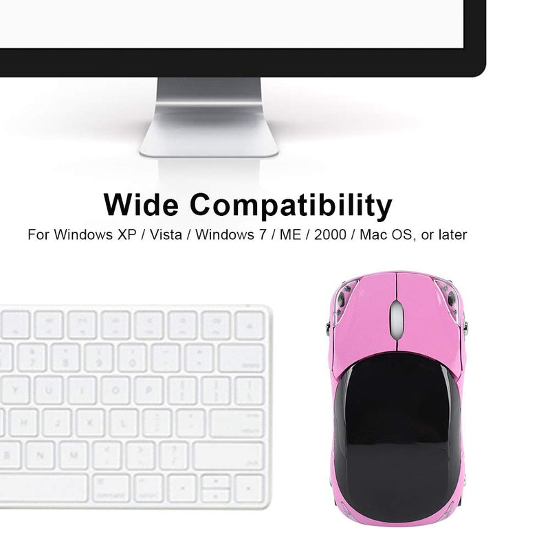 1600DPI Portable Wireless Mouse with 3 Buttons,10M 2.4G Bluetooth Optical Mouse with a Receiver Storage, Mouse for Mac/ME/Windows PC/Tablet Gaming Office(Pink) Pink