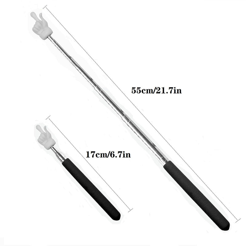 Teacher Pointer Sticks Finger,Pointer for Classroom,Telescoping Hand Pointer, Retractable Classroom Pointer Fingers for Elementary School Kindergarten Teacher,Classroom Supplies (1 PCS, Black) 1 PCS