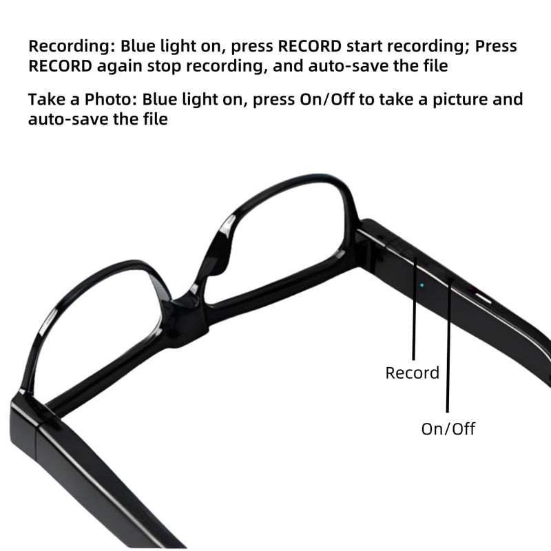 1080P Camera Glasses with 32GB Storage, No Bluetooth, No App, No AI | HD Video Recording Glasses for Outdoor Sports, Cycling, and Travel