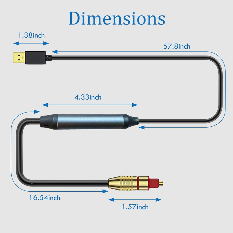 [AUSTRALIA] - USB to Optical Audio Adapter, PC to SPDIF Sound Card Optical Output Compatible with Windows macOS Laptop Computer, Not for TV, One Way Signal Only from USB to Toslink, Not support 5.1 Channel 