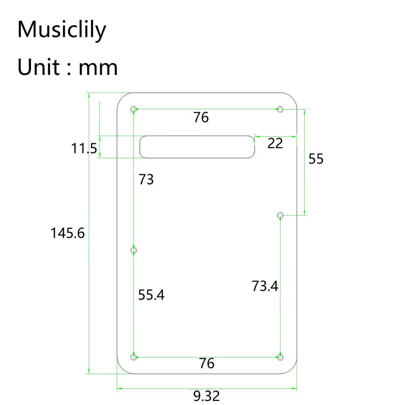 Musiclily 6 Hole Strat Back Plate Tremolo Trem Cavity Cover for Fender USA/Mexican Standard Stratocaster Modern Style Electric Guitar, 3Ply Black 3Ply Glossy Black