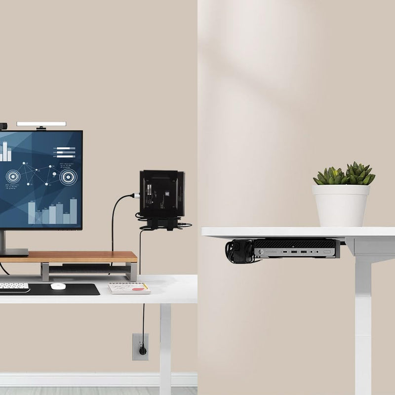 IFCASE Metal Mount for HP 805/800/705 EliteDesk, 600/405/400 ProDesk Desktop Mini PC VESA Adapter, Monitor Arm, Under Desk, Wall Mount (Black) Black