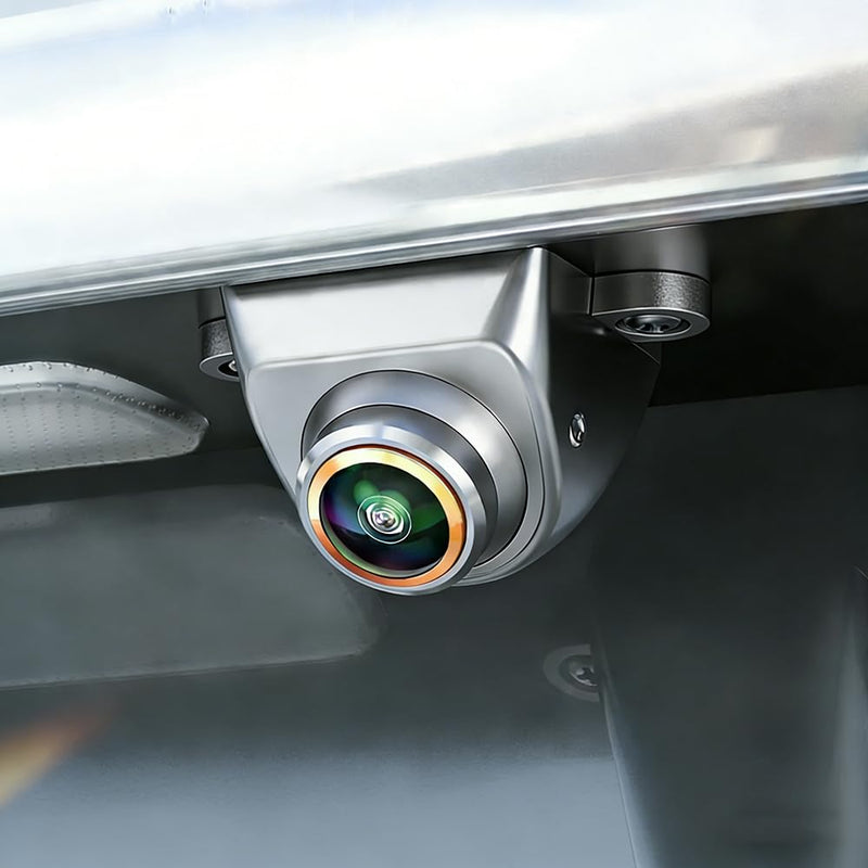 Car Backup/Front View Camera Adjustable Fisheye Lens Cam AHD 720P/CVBS & Vehicle Camera for Cars SUVs Pickups Trucks RVs 170° Wide View Angle Night Vision & Silver Car Rear View Camera