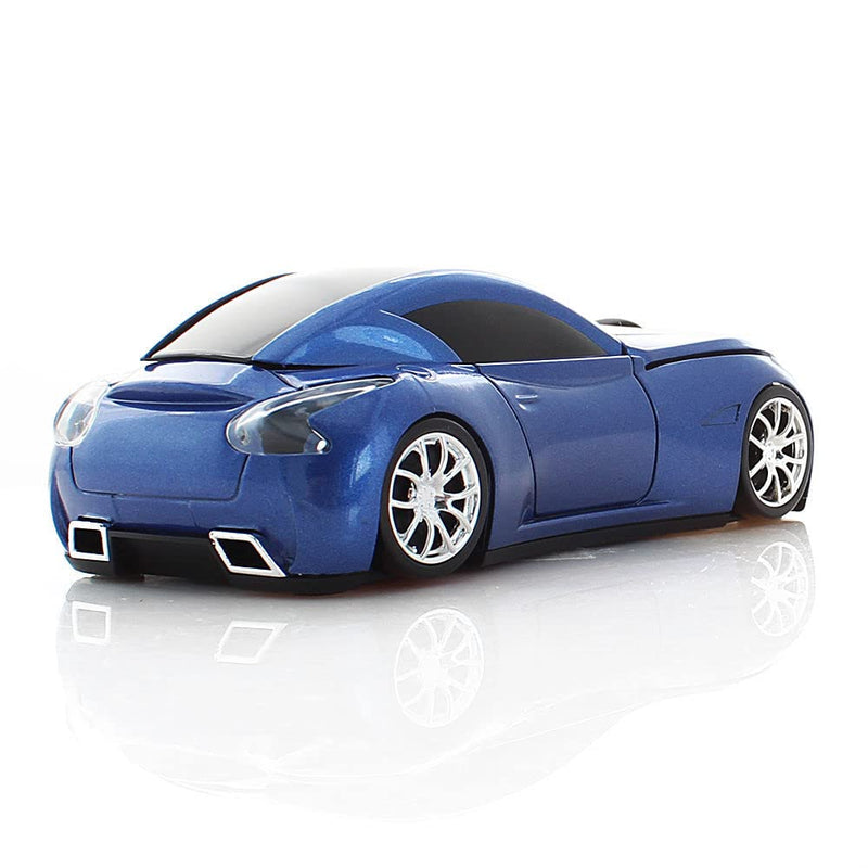 Aikchi Wireless Sports Car Mouse, Wireless Desktop Laptop Computer Mouse 2.4GHz Optical Mice for YFND (Blue) Blue