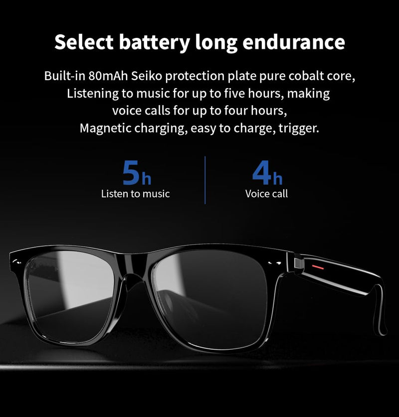 Bluetooth Glasses,Wireless Bluetooth Smart Audio Glasses,Smart Glasses for Indoor and Outdoor Entertainment for Men/Women