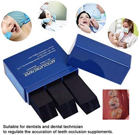 [AUSTRALIA] - 300 Sheets Dental Articulation Paper, Plastic Dispenser, Red and Blue, 100 Micron Double Sided 