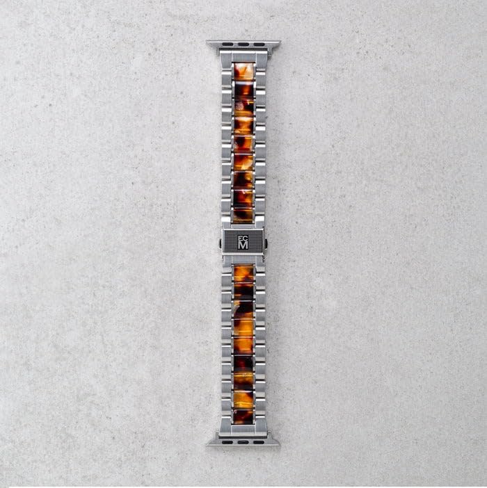 E.C. Matchett Band Replacement for Apple Watch 45mm 44mm 42mm 41mm 40mm 38mm Women Men Fashion Resin Wristband Bracelet Strap for iWatch Ultra 2/1 Series 9 8 7 6 SE 5 4 3 2 1 38mm/40mm/41mm Moeru Gojira - Silver Stainless Steel