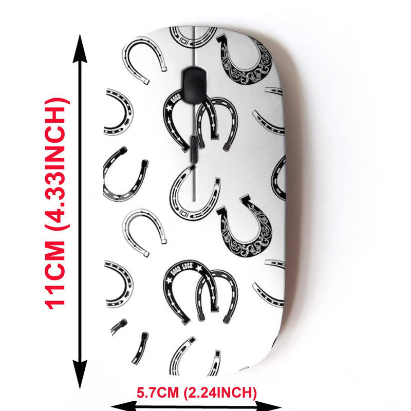 2.4G Wireless Mouse with Cute Pattern Design for All Laptops and Desktops with Nano Receiver - Horse Shoe icon