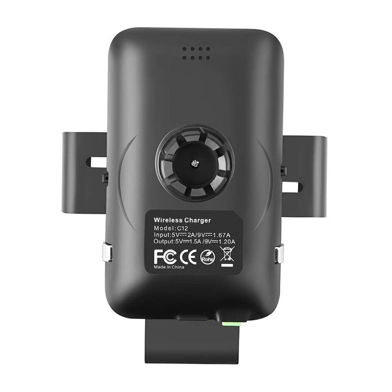 QT S Wireless Car Charger Qi Auto Clamp Voice Control Touch Sensor Infrared Induction Fast Charging Wireless Holder Compatible iPhone 12 12Pro Max 11/11 Pro/11 Pro Max/XS/XS Max/XR/X/8 Samsung Note9