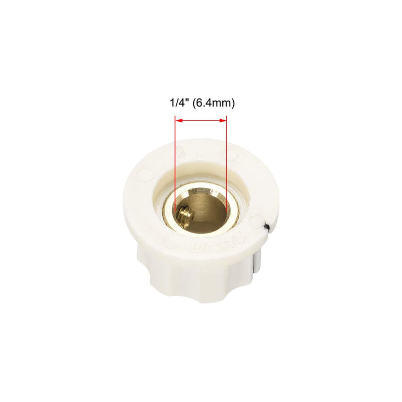 uxcell 5pcs 6.4mm Shaft Hole Potentiometer Volume Control Rotary Knobs Effect Pedal Knobs Cream