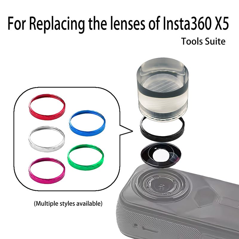Koulele Replacement Camera Lens for Insta360 X5, Panoramic Camera, Black Glass Repair Part Accessories, 360 Degree Wide-Angle Lens with Anti-Reflective Multi-Layer Coating (Purple(1-Pack)) Purple(1-pack)