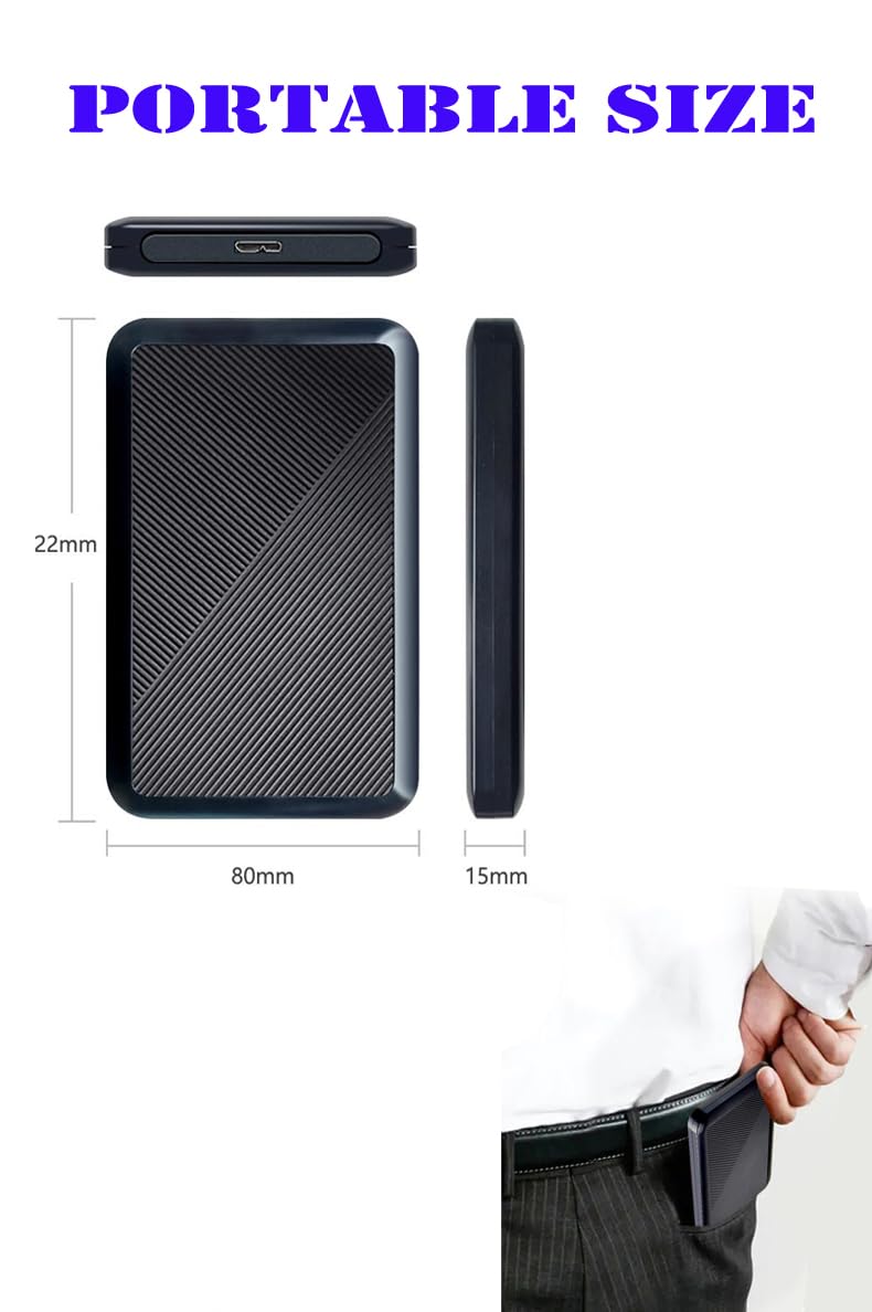 750GB Ultra Slim Portable External Hard Drive USB 3.0 HDD Storage for PC, Mac, Laptop, PS4, Xbox one 750GB