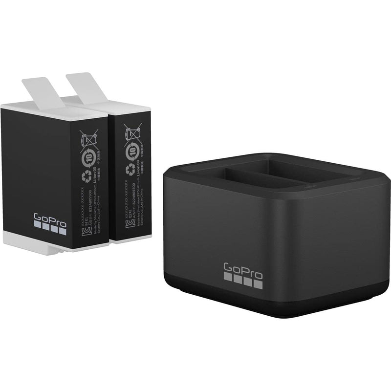 GoPro Dual Battery Charger + 2 Enduro Batteries (HERO11 Black/HERO10 Black/HERO9 Black) - Official GoPro Accessory