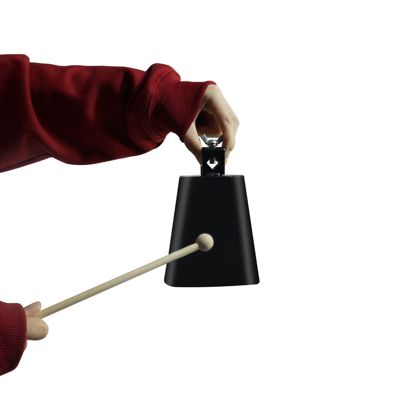 Soulmate Cowbell 5 inch Metal Steel Cow Bell Instrument Noise Makers Cowbell Hand Percussion Cow Bells with Handle Stick for Drumset 5”