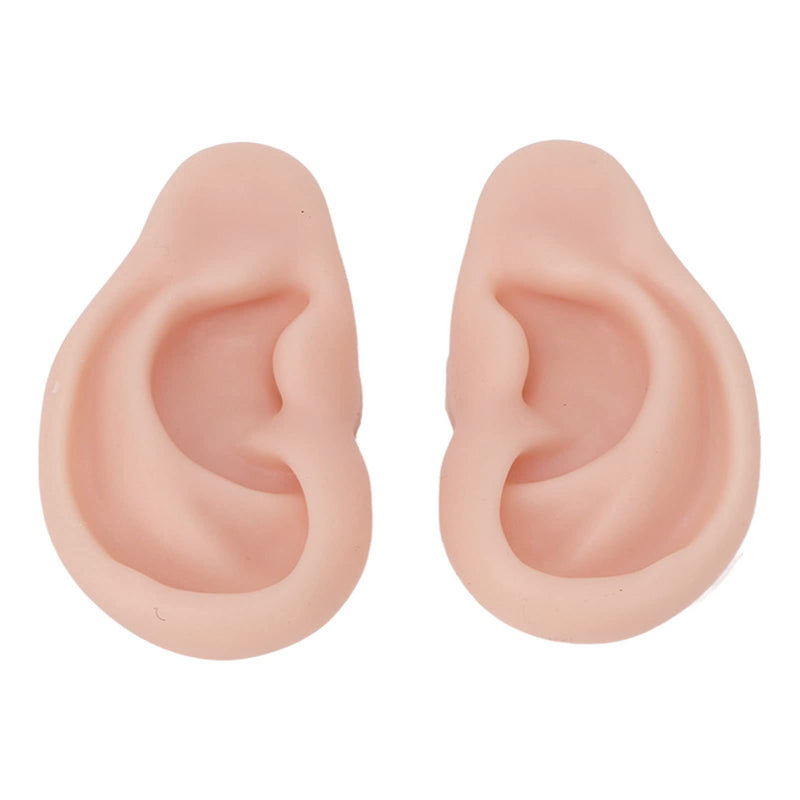 Human Ear Model, 1 Pair Soft Silicone Simulation Ear Model, Flexible Artificial Ear, Realistic Body Parts for Piercing Exercises, Earrings, Jewellery Display (2#) 2#