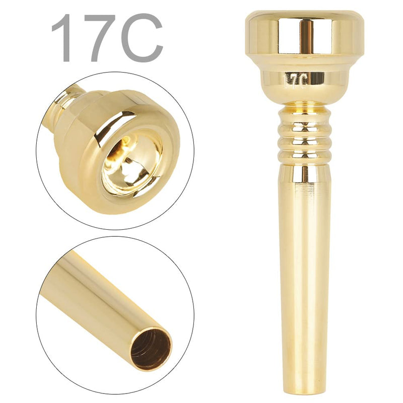 OriGlam Trumpet Mouthpiece 17C Brass Gold Plated Mouthpiece Replacement Part for Brass Wind Musical Instrument Parts