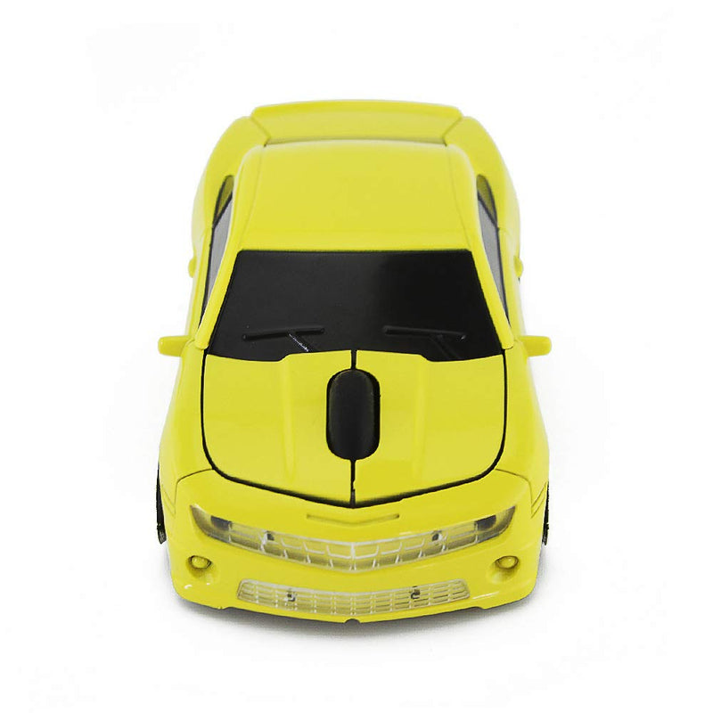 Ai5G for CL Car Mouse Wireless Sport Car Shape Mouse Laptop Desktop Computer Mouse Optical Mice with 2.4GHz Nano USB LED Headlight (Yellow) Yellow