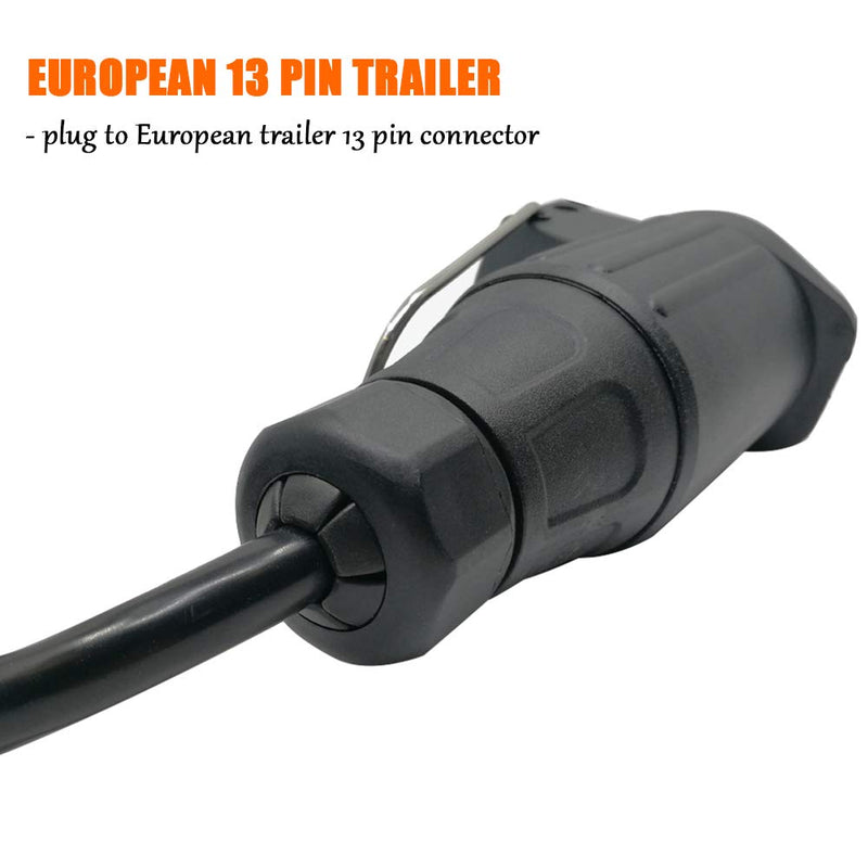 [AUSTRALIA] - US Vehicle 4-Way Flat Adapter to European 13-Pin Round Plug Trailer Light Converter - Plug and Play Design 4 PIN TO 13 PIN 