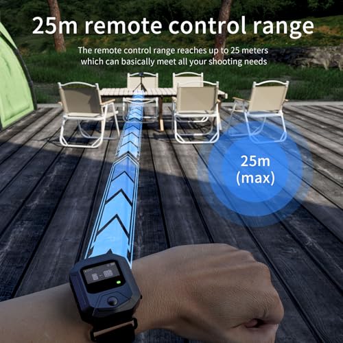 GPS Bluetooth Remote Control for DJI Osmo Action 6/5 Pro/4 Cameras Accessories, 25M Range Camera Controller Smart Bracelet Bicycle Mount for Travel/Outdoors Sports