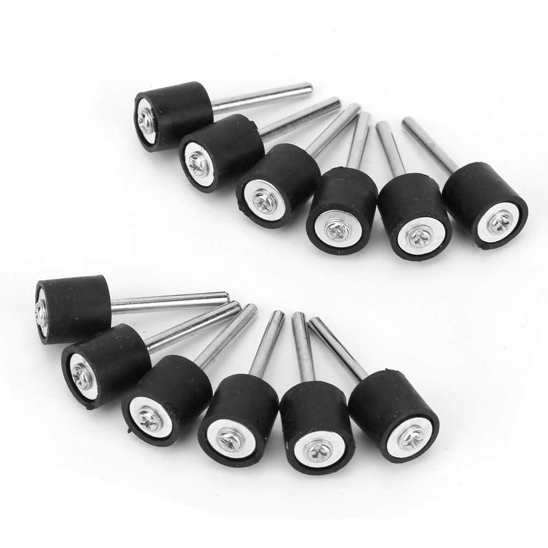 12pcs Drum Rubber Stand Sleeve Iron Polishing Grinding Drum Holder Rubber Mandrel 1/8" Shank Grinding Sleeve for Electric Rotary Tool Attachments