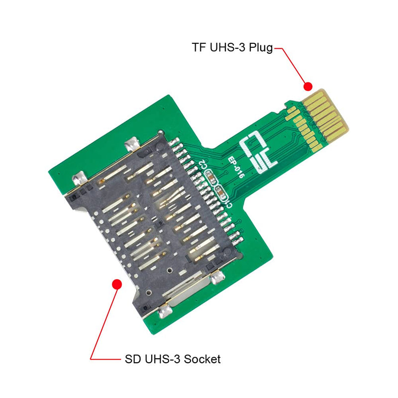 Xiwai TF Micro SD Male Extender to SD Card Female Extension Adapter PCBA SD/SDHC/SDXC UHS-III UHS-3 UHS-2 Green TF/SD