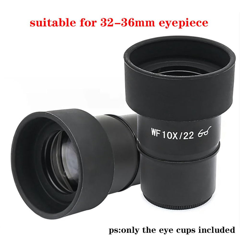 2PCS Eyepiece Eye Cup Soft Rubber Eyepiece Cover Binocular Eye Cups Replacement for 32-36 mm Stereo Microscope (Flat Angle), black