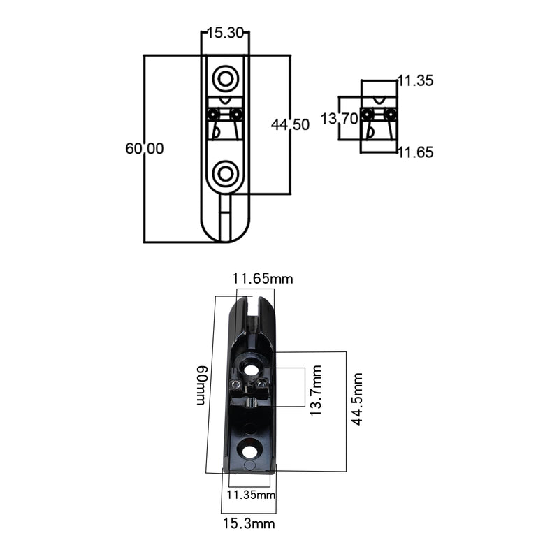 [AUSTRALIA] - Bass Guitar Bridge with Zinc ALloy Saddle Base Individual Single String Fixed Bridge for 4 String Electric Bass Replacement Parts（Vacuum Black） 4PCS 