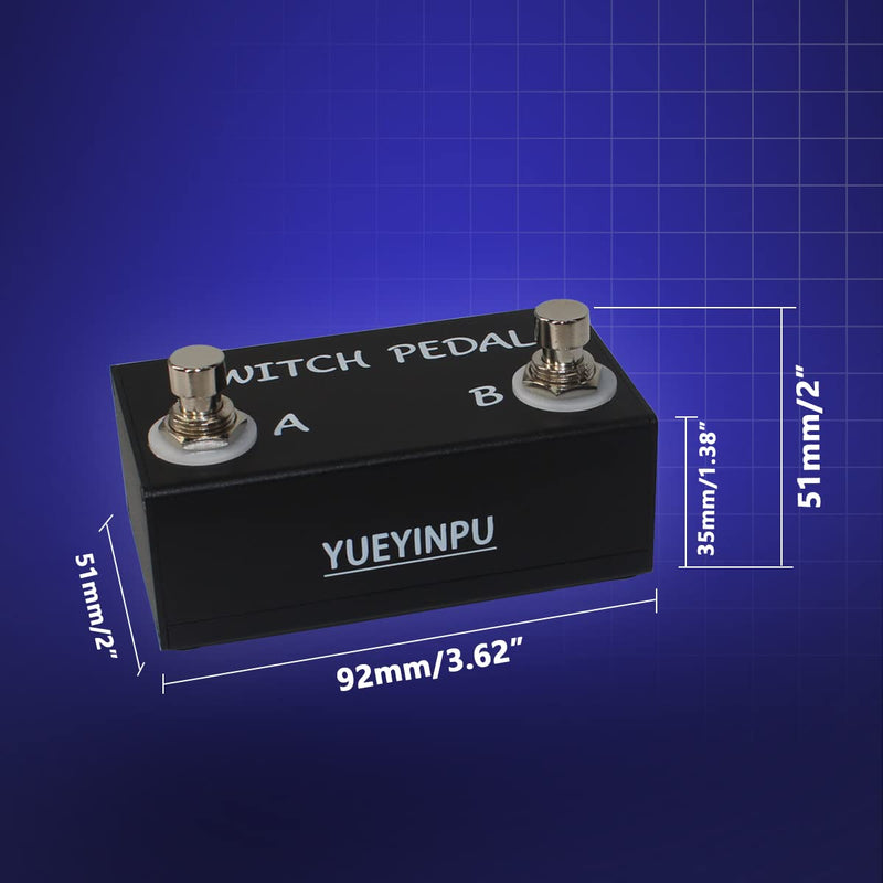 Dual Switch Pedal for Guitar Effect Pedal With TRS Cable (Unlatch Dual Switch) Unlatch Dual Switch
