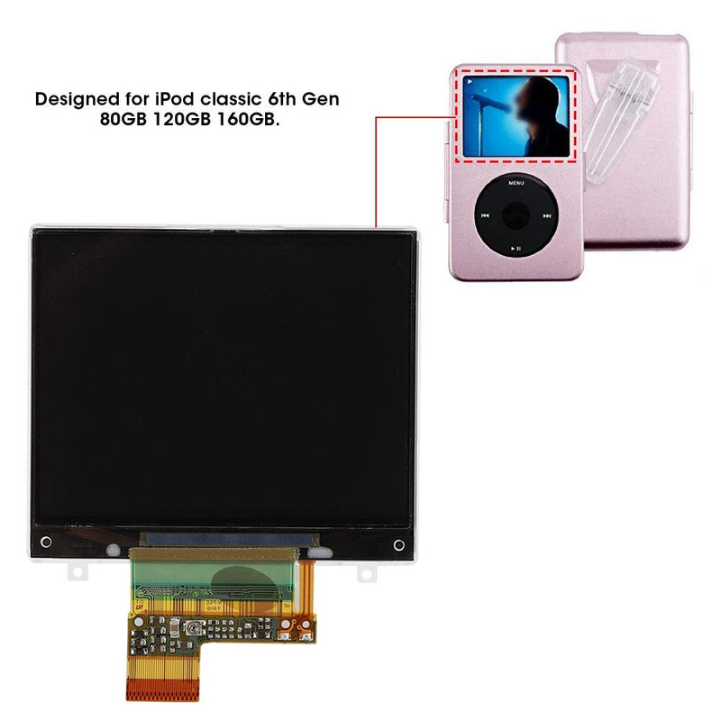 ASHATA Inner LCD Display Screen Replacement for iPod Classic 6th Gen 80GB 120GB 160GB, Easy Installation