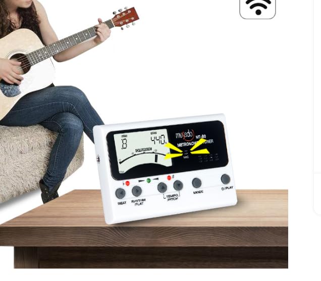 3-in-1 Digital Metronome, Tuner & Tone Generator for Guitar, Bass, Violin & Ukulele. 0.1Hz Precision, 5 Modes, Rechargeable, 30-280 BPM Beat Range. Professional Musician's Tool.