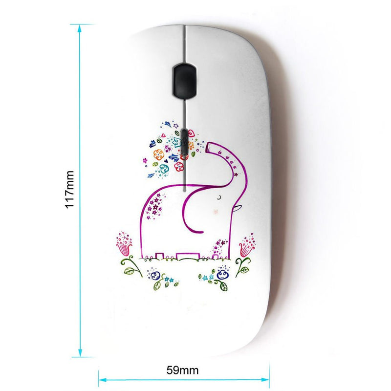 KOOLmouse [ Optical 2.4G Wireless Mouse ] [ Minimalist Elephant White Happy ]