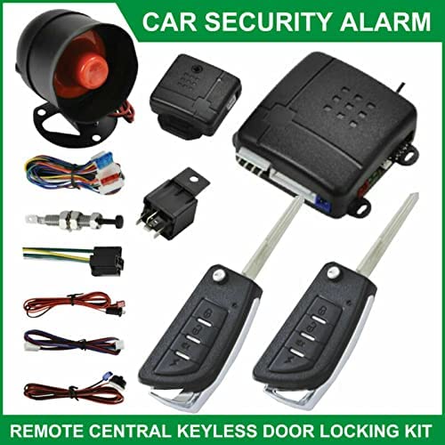 MACHSWON Car Security Alarm System with Keyless Entry and Shock Sensor | Universal Central Door Locking Kit Compatible with 12V Vehicles Features Remote Trunk Release and Power Window Control
