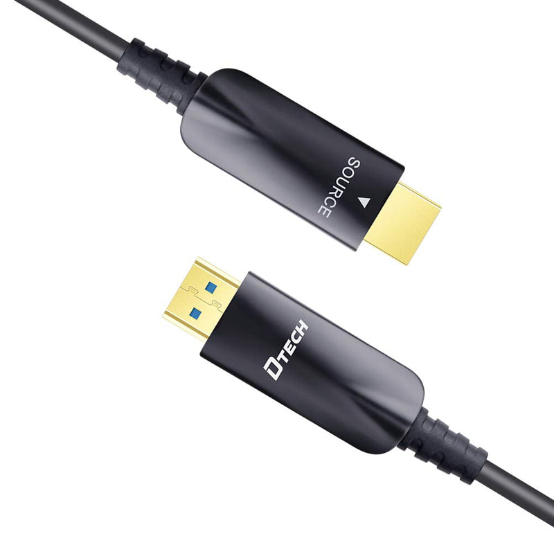 DTECH 50ft Fiber Optic HDMI Cable with 4K 60Hz 1080p HD Video 3D ARC HDCP CEC High Speed Supported (50 Feet, Black)