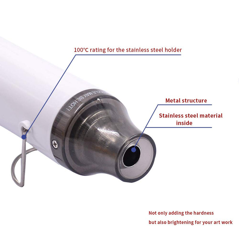 mofa Mini Heat Gun Electric 300 W Mini Shrink Heat Tool Embossing Heat Tool Mini Hot Air Gun DIY Tool (White) White