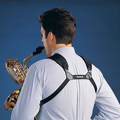 Neotech Soft Harness – Padded Shoulder Harness with Adjustable Strap Hook, Swivel Hook for Saxophone, Baritone & Clarinet Strap – (Small - Black) - Made in the USA Junior