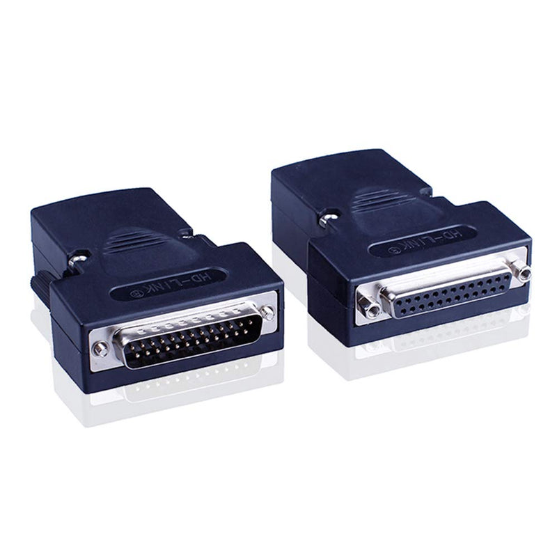 ANMBEST 2PCS DB25 Solderless Connector, RS232 D-SUB Serial to 25-pin Port Terminal Female Adapter Breakout Board with Case Long Bolts Nuts 2PCS Female