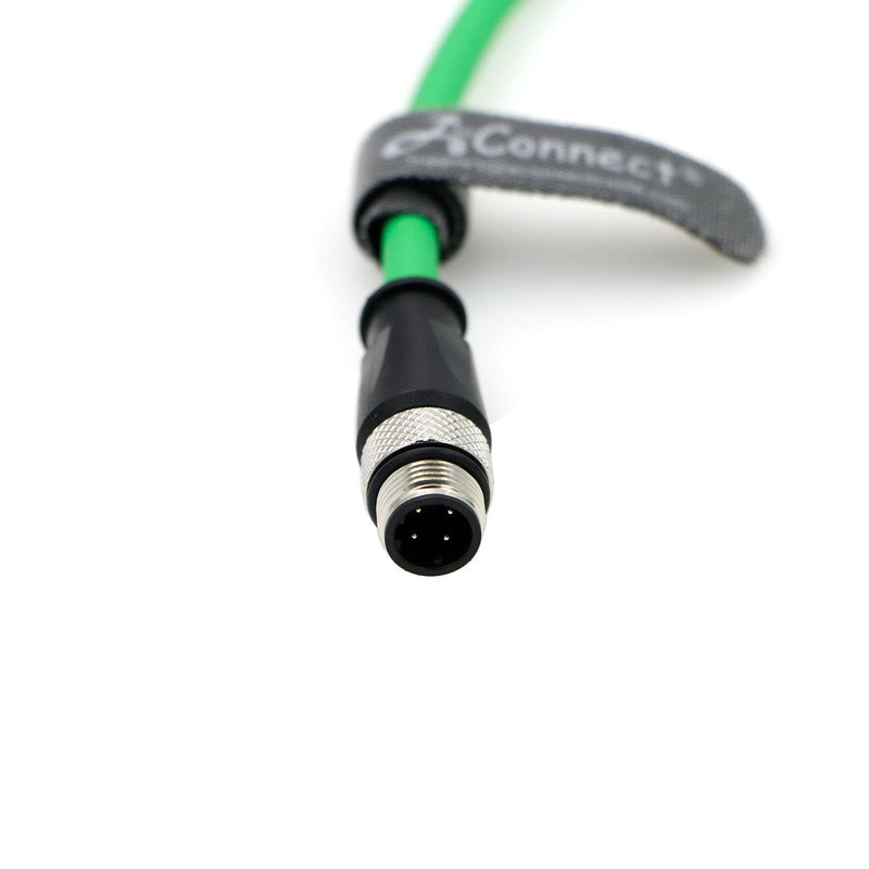M12 4Pin D-Code Male to 4Pin D-Code Male Cat5e Ethernet Waterproof Cable for Industrial Application Shielded Flexible Ethernet Camera 8M/26.24Ft