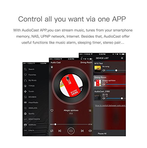 [AUSTRALIA] - M5 AudioCast WiFi Wireles Audio Adapter Airplay DLNA Spotify iHeartRadio Supporting Stream Audio to Speaker Systems Over 2.4G Wi-Fi Network Multi Room Supported 