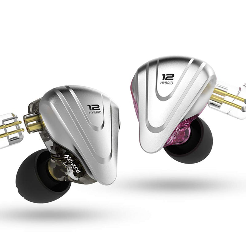 in-Ear Monitors,　KZ ZSX 1DD+5BA Hybrid HiFi Stereo Noise Isolating Sport IEM Earphones/Earbuds/Headphones with Detachable Cable (Without MIC, Cyan) Without MIC