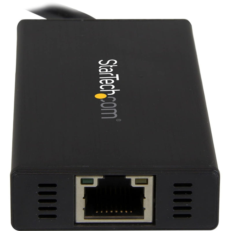 StarTech.com USB 3.0 Hub with Gigabit Ethernet Adapter - 3 Port - NIC - USB Network / LAN Adapter - Windows & Mac Compatible (ST3300GU3B) Black w/ 3 USB Ports