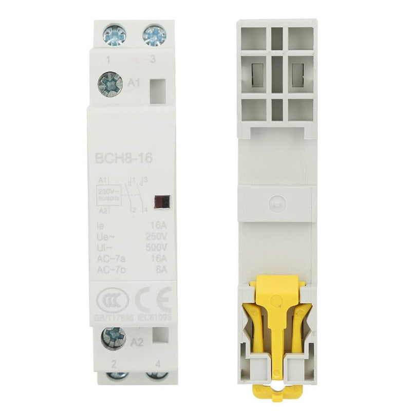 Contactor, 220 V/230 V, DIN rail, household AC contactor, 16 A contactor, number of main contacts, 2P, 2NO 50/60 Hz, circuit control