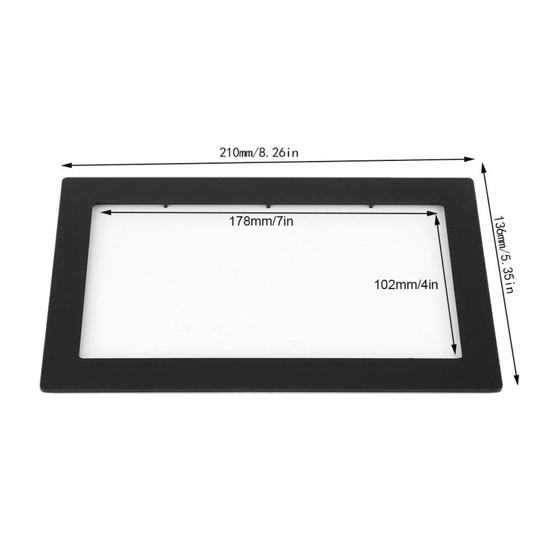 Klanata 7in 2Din Car Fascia Dash Frame, Car Stereo Mount Installation Trim Kit Frame 178 x 102mm Universal Fitment, 1610200024811