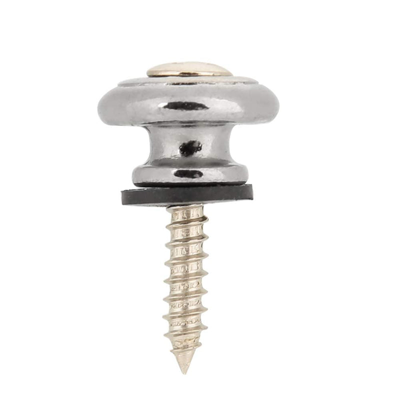 Guitar Strap Buttons, Mushrooms Head Guitar Strap Locks End Pins with Screws and Washers, for Guitar Ukulele Electric Bass(Sliver)