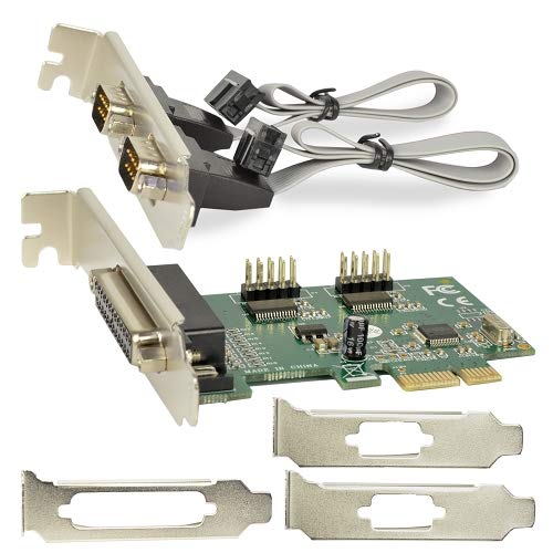 X-MEDIA XM-PEX-1P2S PCI-E Parallel Serial Combo Card, (1) Parallel, (2) Serial RS232 PCI Express (PCIe x1) Adapter Card - WCH382L Chipset - Supports ECP/EPP/SPP & 16C550 UART