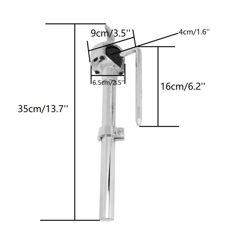 Tom Drum Mount Bracket Single Tom Holder Stand for Jazz Drum Set, L-Rod Long Tom Arm Ball Clamp Mount Tom Drum Holder Drum Arm Stand Rack Mount Percussion Drum Set Hardware